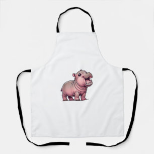 Delantal Bebé lindo Hippo Moo Deng - Moo-Den divertido