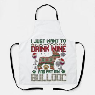 Delantal Bebe Vino Bulldog Perro Jersey Feo Sombrero de San