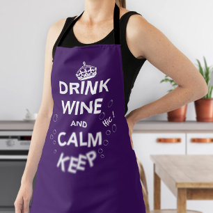 Delantal Beber vino y mantener la calma