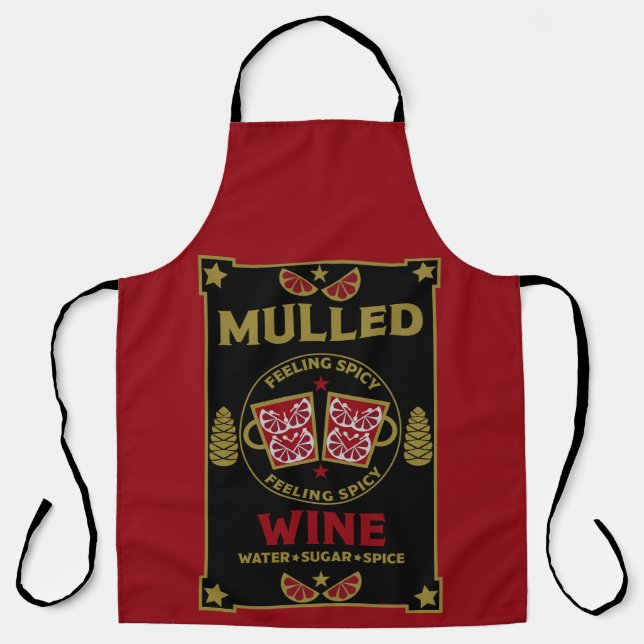 Delantal Bebida de vino tinto especiado de Navidad (Anverso)