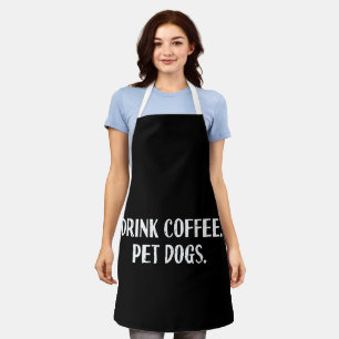 Delantal Bebida Divertida Café Mascotas Perros Monos Café A