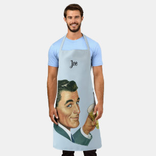 Delantal Bebidas de cócteles vintage, hombre bebiendo bebid