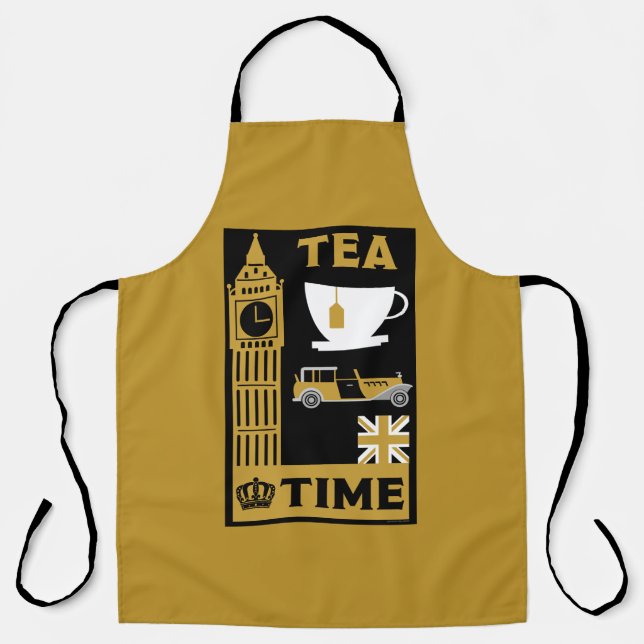 Delantal Bebidas de té clásicas británicas (Anverso)