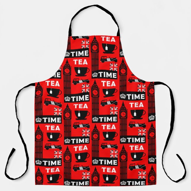Delantal Bebidas de té clásicas británicas (Anverso)