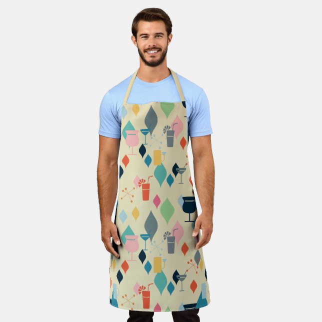 Delantal Bebidas modernas de mediados de siglo (Gastado)