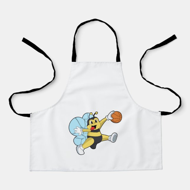 Delantal Bee como jugador de baloncesto con baloncesto (Anverso)