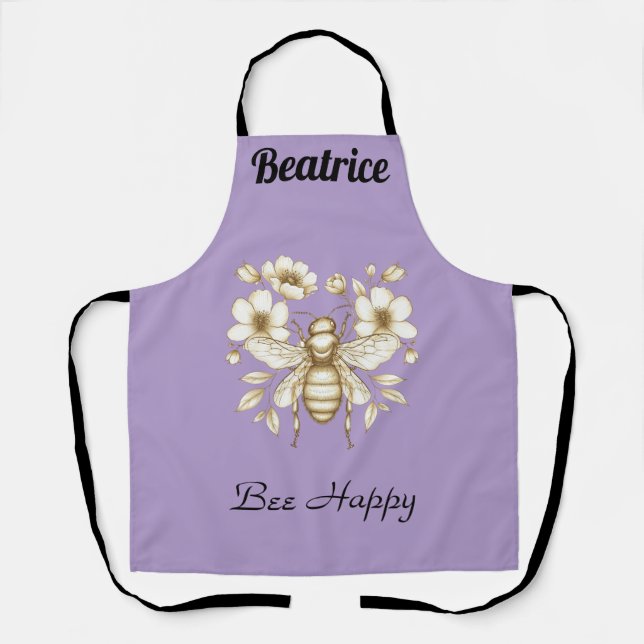 Delantal Bee Happy Personalizado (Anverso)