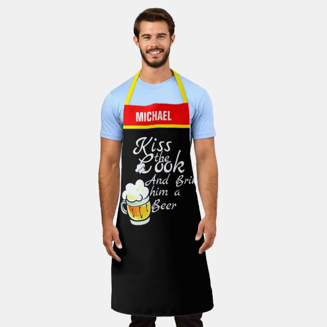 Delantal Beer Lover Apron - Funny Custom Chef Gift Men (Gastado)