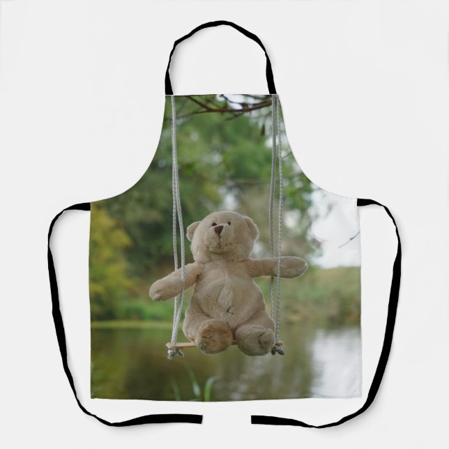 Delantal Beertje op schommel aan boom (Anverso)