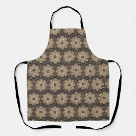 Delantal Beige and black ethnic mandala pattern
