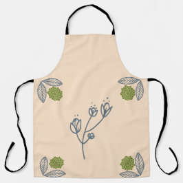 Delantal beige floral