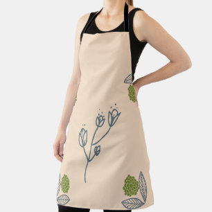 Delantal beige floral