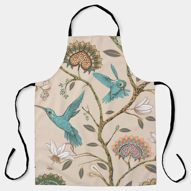 Delantal Beige seamless pattern with stylized flowers and b (Anverso)