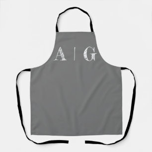 Delantal Beige y apron blanco y gris profundo - Personaliza