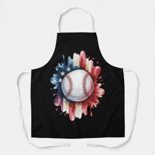 Delantal Béisbol Patriótico USA Bandera Americana Deportiva