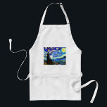 Delantal Bella Artes nocturno Van Gogh Starry<br><div class="desc">Noche estrellada,  buen arte de Vincent van Gogh.</div>