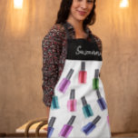 Delantal Belleza acuarela Salón polaco personalizado<br><div class="desc">Este diseño se puede personalizar eligiendo la opción personalizar para añadir texto o realizar otros cambios. Si este producto tiene la opción de transferir el diseño a otro artículo, asegúrese de ajustar el diseño para que se ajuste si es necesario. Contáctame en colorflowcreations@gmail.com si deseas tener este diseño en otro...</div>