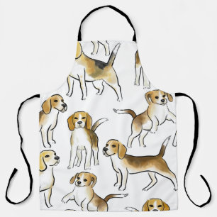 Delantal Belleza Beagle: Patrón de perro acuarela