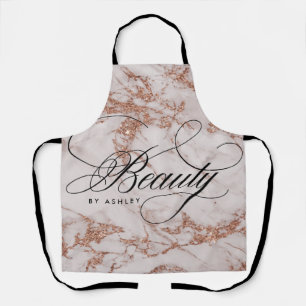 Delantal Belleza de mármol de oro Rosa