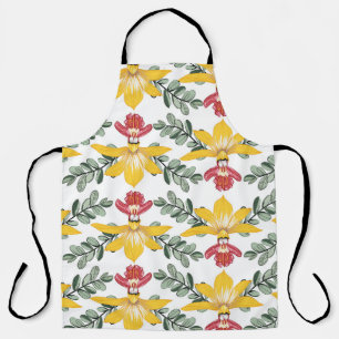 Delantal Belleza Orquídea: Elegancia De Patrón Floral.