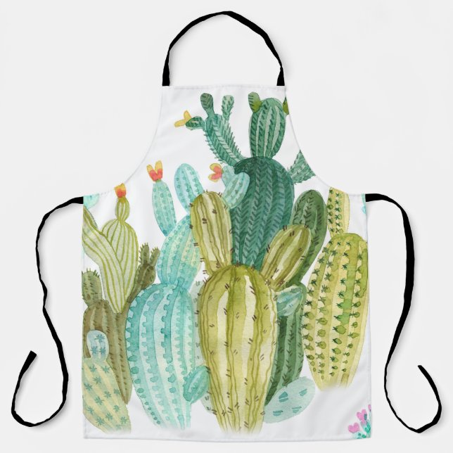 Delantal Bellos cactus vintage, suculentos, cactus bloomi (Anverso)