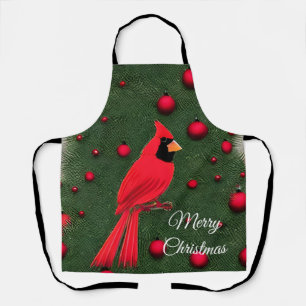 Delantal Bellos Navidades Cardenales Rojos