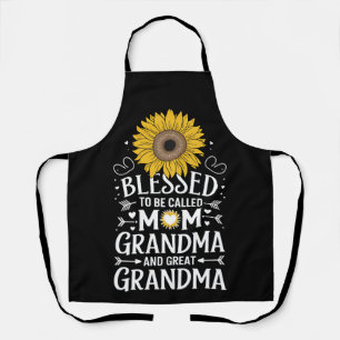 Delantal Bendecida por ser llamada mamá abuela gran girasol