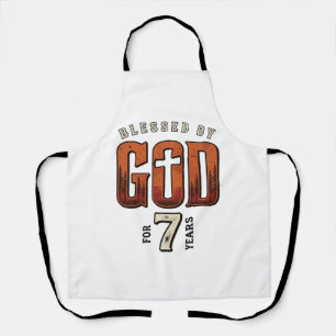 Delantal Bendecido Por Dios 7 Años Camiseta Cristiana Vinta