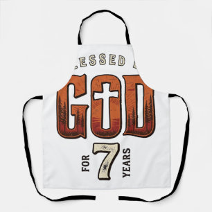 Delantal Bendecido Por Dios 7 Años Camiseta Cristiana Vinta