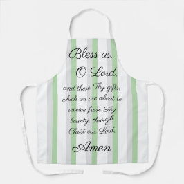 Delantal Bendiciones nosotros, oh Lord Green Grey Apron