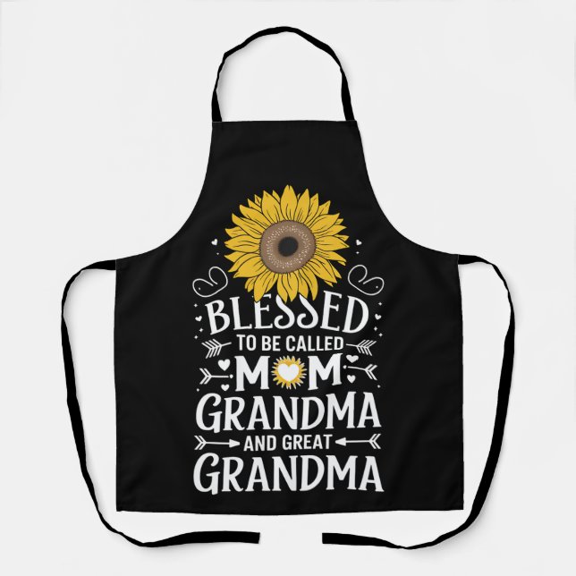 Delantal Bendita De Ser Llamada Mamá Abuela Gran Girasol (Anverso)