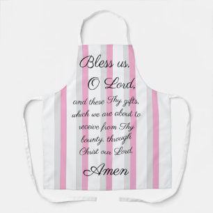 Delantal Benditos somos O Lord Pink Gray Print Apron