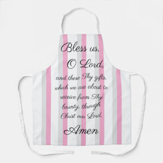 Delantal Benditos somos O Lord Pink Gray Print Apron