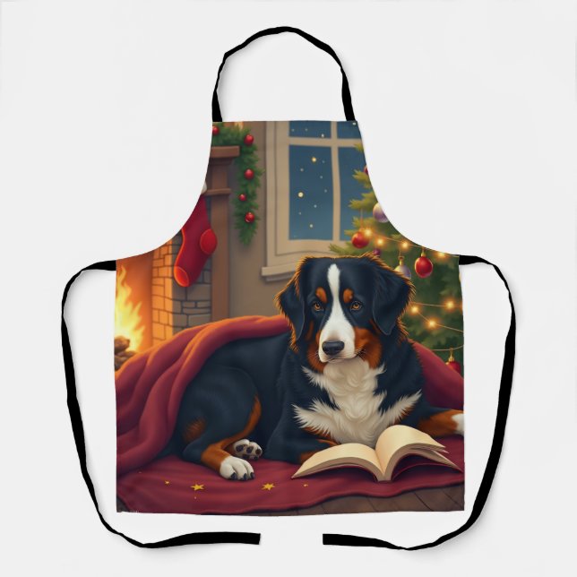 Delantal Bernese Mountain Dog Christmas Bedtime Story (Anverso)