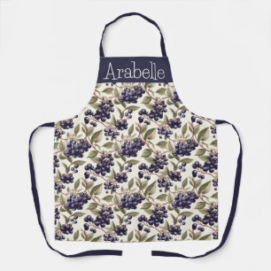 Delantal Berries de Acai púrpura con hojas verdes de Apron