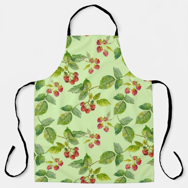 Delantal Berry saludable: fondo de frambuesa sin mar. (Anverso)