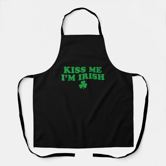 Delantal Bésame, soy el Shamrock irlandés, el día de los pa (Anverso)