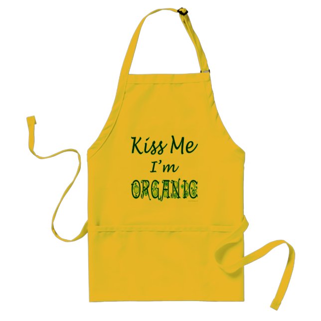 Delantal Bésame soy verde orgánico diciendo Apron (Frente)