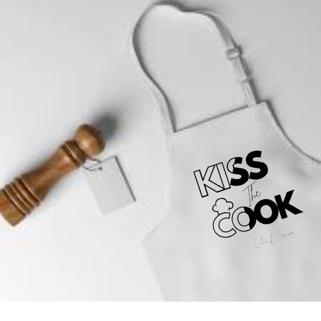 Delantal Besar el nombre COOK Apron Adulto Negro Moderno (Subido por el creador)