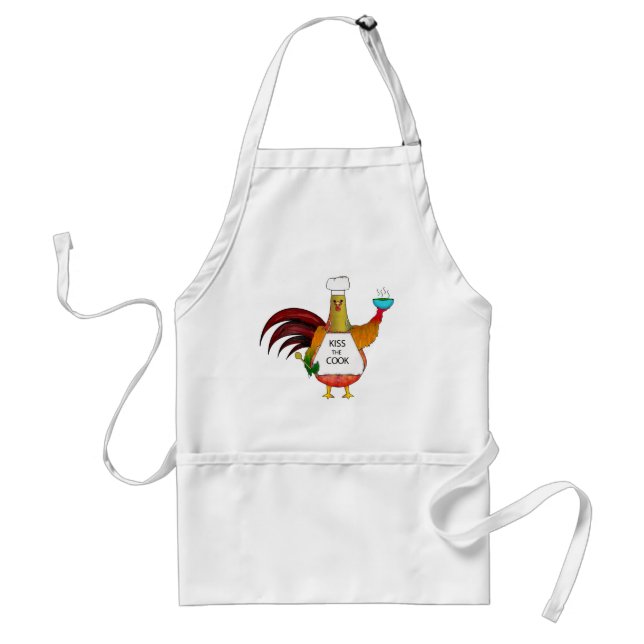 Delantal Bese el carácter del gallo del cocinero (Frente)