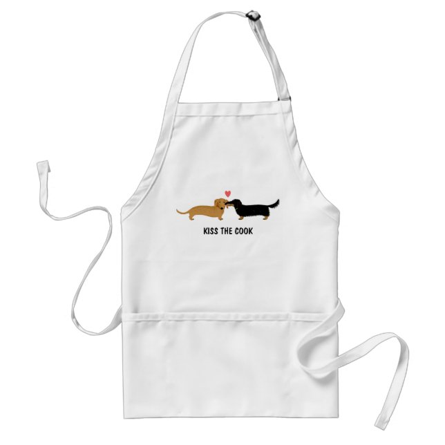 Delantal Beso de Dachshund con Texto Personalizado (Frente)