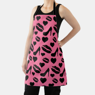 Delantal Besos Labios Maquillaje Corazones Tacones Altos Ne
