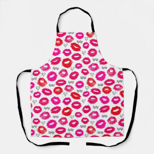 Delantal Besos XOXO Rojo y Rosa