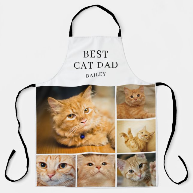 Delantal Best Cat Dad Photo Collage  (Anverso)