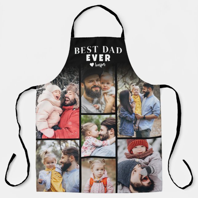 Delantal Best Dad Photo Collage Father's Day (Anverso)