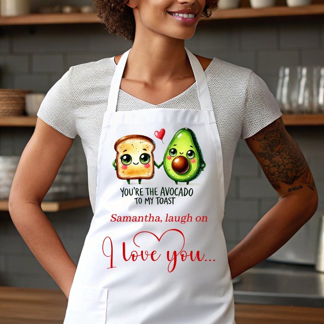 Delantal Best Valentine’s Gift Funny Food Apron Custom Name (Personalized Funny Food Valentine Apron Love Gift)