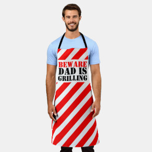 Delantal BEWARE Papá está parrillando franjas de precaución