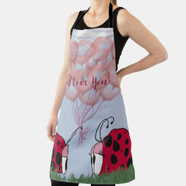 Delantal Bicho De Ladybug Adorable Con Bouquet De Globo Ros