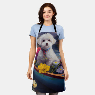 Delantal Bichon Frise en una paleta: Una aventura escénica