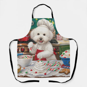 Delantal Bichon Frise Holiday Baking: Navidades festivos